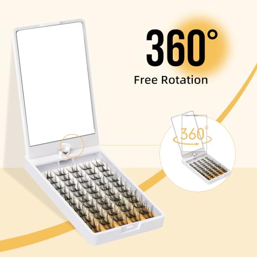 Lash Clusters QUEWEL Cluster Lashes Mix12-16mm in 360°Reversible Mirror Box - Image 2
