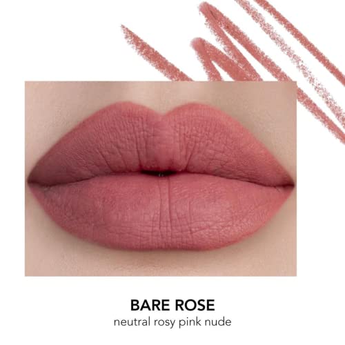 Jouer Long Wear Lip Liner - Metallic & Matte Shades - Water Resistant - Fast-Drying Formula - Healthy Ingredients - Paraben, Gluten & Cruelty Free, Bare Rose #TOP5