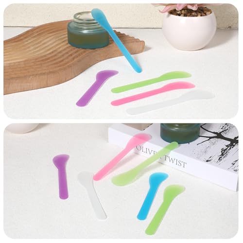 6 Stück Spatel Kosmetik, Farbe Creme Spatelkosmetik, Maskenspatel Kosmetiklotionsspatel, Kosmetik Spatel Kunststoff, Plastik Cremespatel Kosmetikspatel Gross Applikator für Gesichtsbehandlungen Maske