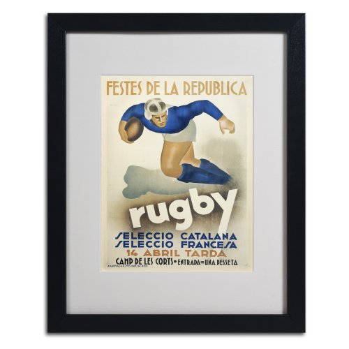 Rugby Artwork By Vintage Apple Collection, Black Frame, 16 By 20-Inch #TOP1