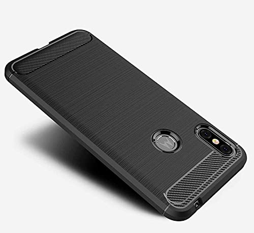 Image of NPRC Hybrid Ultra Slim Protective Case TPU Non-Slip Carbon Fiber Texture Shockproof Case Cover for Moto ONE Power - Black