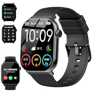 Smartwatch Herren Damen, 1, 96" HD Smartwatch Damen mit Telefonfunktion, Smart Watch Fitnessuhr 113+ Sportmodi, IP68 Wasserdicht, Sportuhr mit Herzfrequenz Schlafmonitor Schrittzähler, für Android iOS