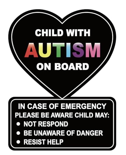 4x5.25 inch 5 PCS Child with Autism on Board Sticker