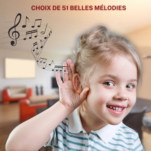 Sonnette sans fil avec 2 récepteurs blancs IP65 - 6