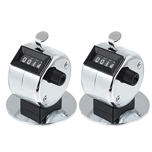 KESYOO 2 Pcs Handheld 4- Tally Counter - Dual Clicker Tool for Counting Rows Knitting or Lap Tracking Portable and Easy to Use for Accurate Counting