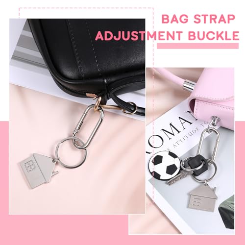 JIYIN 2 Stück Oval Spring karabinerhaken groβ, 4cm Silber Metall Ringkarabiner Karabinerhaken Schlüsselring Spring Buckle Clip Schlüsselanhänger für DIY Geldbörsen Schlüsselkette Rucksack