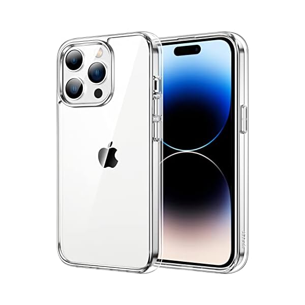 JETech Case for iPhone 14 Pro 6.1-Inch, Non-Yellowing Shockproof Phone Bumper Cover, Anti-Scratch Clear Back (Clear)