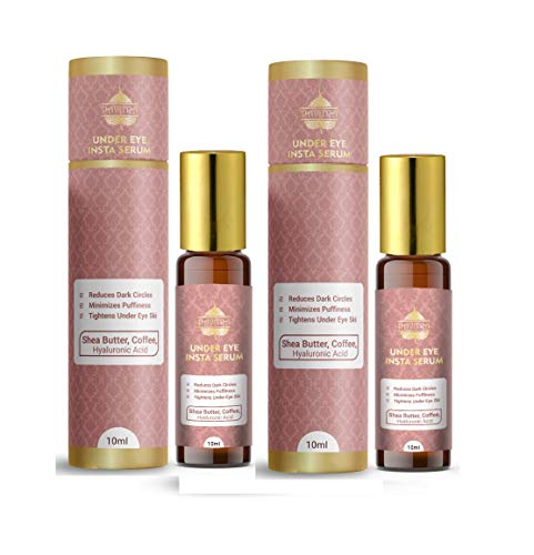 Image of Pavitra+ Under Eye Insta Serum Roll-On with Organic Aloe Vera, Shea Butter, Hyaluronic Acid, Caffeine | Reduce Dark Circles, Puffiness, Tighten Skin (10 ml, Pack Of 2)