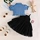 LUVCES Kleinkind Baby Mädchen Bowknot Tutu Kleid und Cardigan Set 2Pcs Sommer Elegante Prinzessinnenkleid und Kurzarm Cardigan Kleidung Sets Kurzarm Schwarz 18-24 Monate