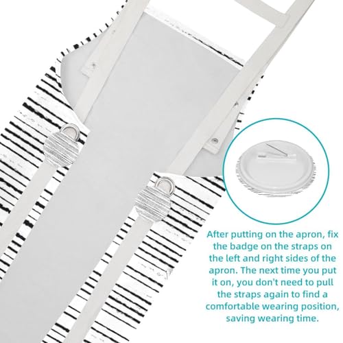 Tablier de serveuse imperméable avec 4 broches pour restaurant