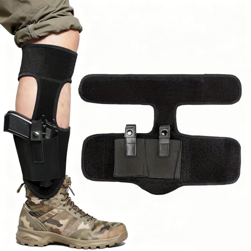 Upgraded Ankle Holster for Concealed Carry, Drop Leg Holster, Fits Glock 43 26 19, SIG P365, Bodyguard 380, Shield 9mm,and Most Other Pistol