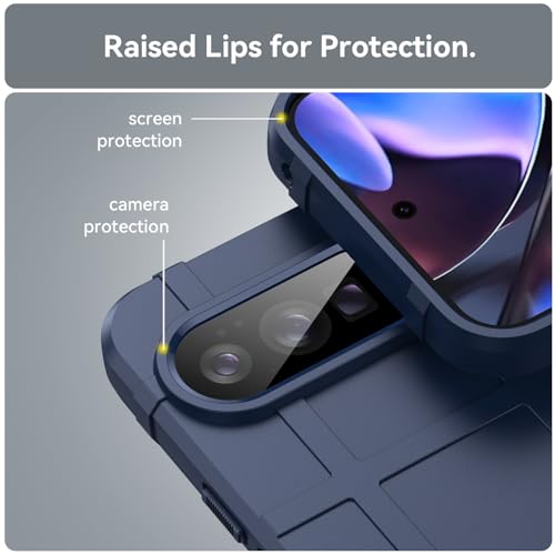 Coque Pixel 10 Pro XL antichoc militaire TPU bleu avec protection d'objectif - 2