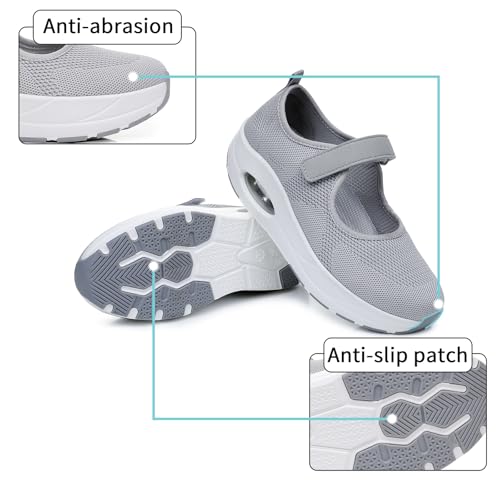 Women's Comfortable Working Nurse Shoes Non-Slip Adjustable Breathable Walking Buffer Fitness Casual Nursing Orthotic Lightweight Shoes Arthritis, Diabetes Heel Pain - Image 5