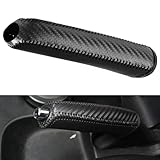 YFFSFDC 本革 ハンドブレーキ 保護 カバー 汚れ防止 カバー 各車種 汎用 取り付け簡単 上質 高級 パーキングブレーキ 保護 (カーボンファイバー黒線)