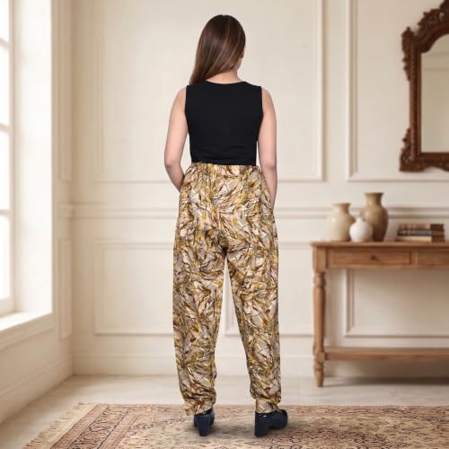 Image of FASHION GALLERY Women's Rayon Relaxed Fit Patiala Salwar with Full Length Drawstring Closure Type and Flexible Waist|Patiala Pant for Woman