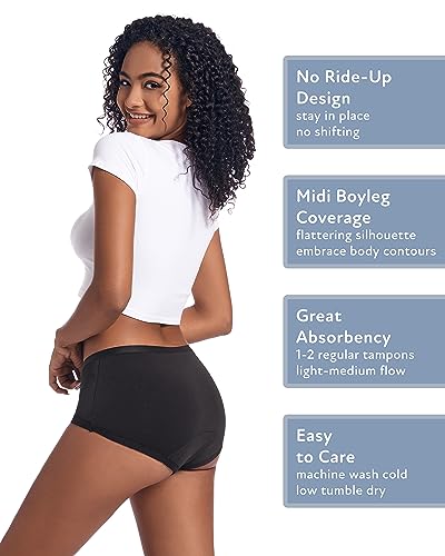 Goat Union Organic Cotton Boyleg Period Underwear for Women & Teens - Moderate Absorbency Period Panty4