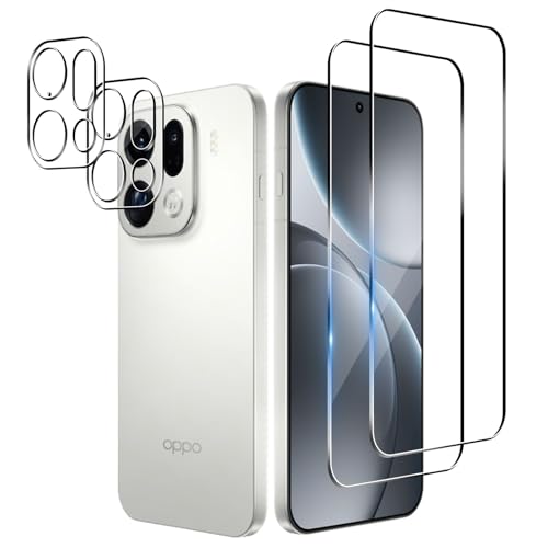 Set Di Vetri Temperati Yiunssy Per OPPO Find X5 Pro – 3 Pellicole Per Lo Schermo + 2 Per La Fotocamera, Durezza 9H, Oleorepellente, Alta Trasparenza E Installazione Senza Bolle - 3