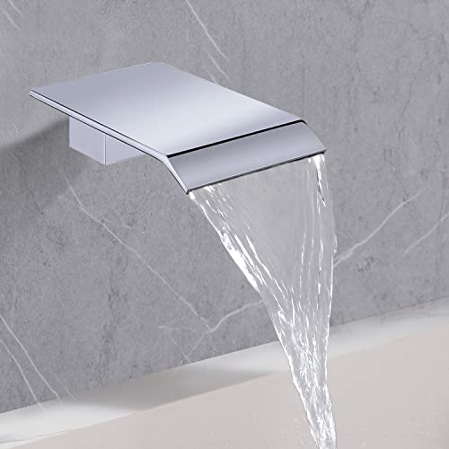Hamoler Wall Mount Bathroom Bathtub Faucet Spout Waterfall Tub Filler Faucet Sprayer Vessel Sink Faucet Spout Waterfall Wall Mount, Chrome #TOP28
