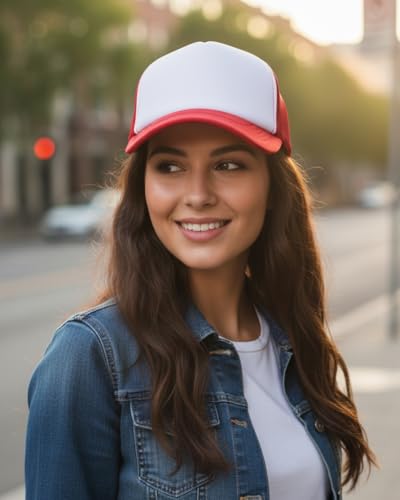 Image of Gelante Sublimation Blank Trucker Hats - Polyester Foam Mesh Snapback Baseball Cap
