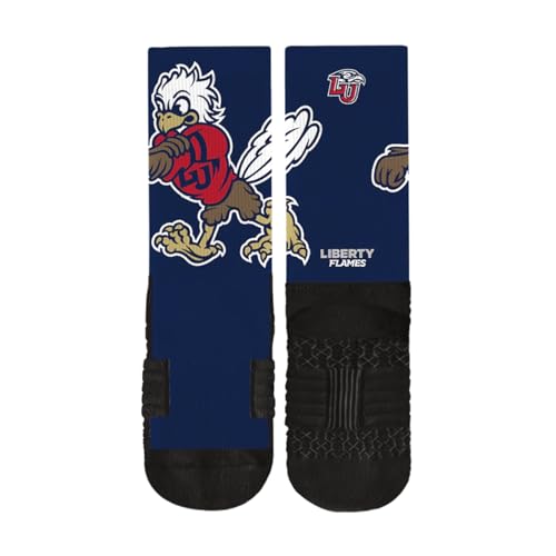 Strideline Liberty University Premium Mascot NCAA Licensed Crew Socks - Navy2