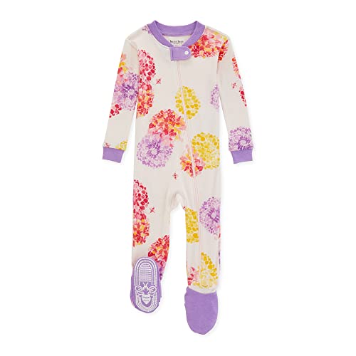 Image of Burt's Bees Baby baby-girls Sleeper Pajamas, Zip Front Non-slip Footed Sleeper Pjs, 100% Organic Cotton