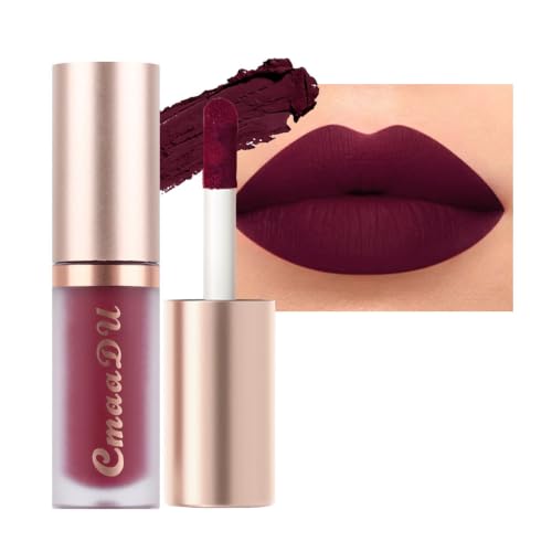 Image of evpct 1Pcs Plum Purple Silky Velvet Matte Liquid Lipstick Lip Gloss Set for Women Long Lasting 24 Hours Color Stay Lipstick 07#