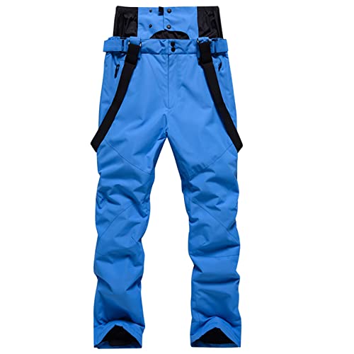 Miqil Women Men Waterproof Ski Pants Warm Snow Outdoor Cargo Pants Softshell Fleece Lined Outdoor Snowboard Walking Trousers (Royal Blue, XXXL)