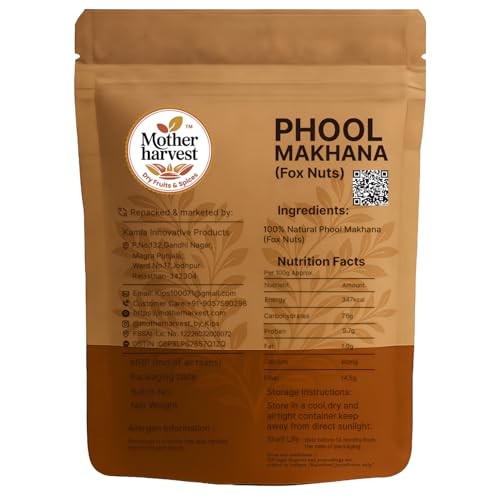 Image of Mother harvest Prasadam Makhana Phool Makhana | Foxnuts, Lotus Puffs | Crunchy Makhana | Healthy Snacking & Fasting - 200gm
