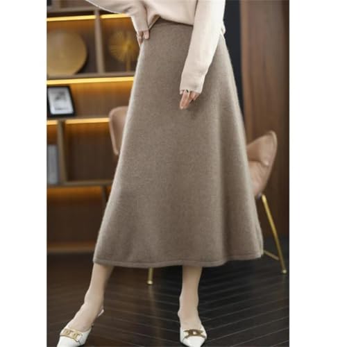 Women's 100 Percent Solid Wool Knitted Skirt Middle Long High Waist Hip Skirts3