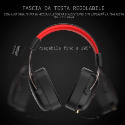 H510 Zeus Cuffie Da Gioco Cablate - Suono Surround 7.1 - Memory Foam - Driver 53MM - Microfono Rimovibile - Multipiattaforma Per PC / PS4 - Cuffia gaming - Immagine 2