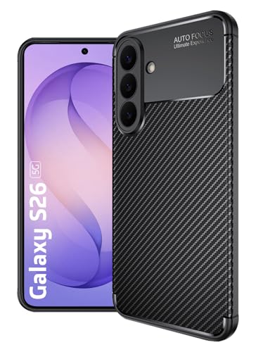 Image of Golden Sand Shock Proof Sleek Armor Back Cover Case for Samsung Galaxy S26 5G | Aramid Carbon Fibre Rugged TPU, Cobalt Black