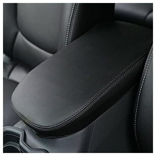INTGET Center Console Armrest Cover for 2025 Toyota RAV4 Accessories 2024 2023 2022 2021 2020 2019 Leather Middle Console Lid Cover Pad Protector Elbow Arm Rest Covering Car(Black)
