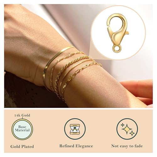 Bracelets 14k Gold Link for Women Waterproof, Trendy Boho Chic Hand Wristband3