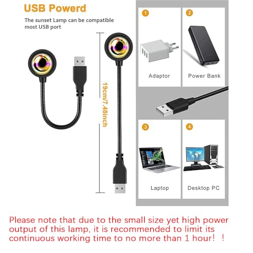 Smart APP 16 Million Color Sunset Lamp Led Projector Home Decoration Photography Background Night Light (1 PCS)