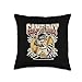 Funny Trash Panda Softball Game Day Raccoon Batter Throw Pillow