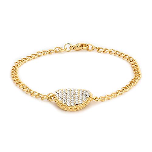 Estele 24 Kt Gold and Silver Plated Crystal Coin Link Bracelet for Women (B08CSD52LS) Amazon Price History, Amazon Price Tracker