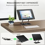 Auvo ABS01 stojak na książki do czytania, ergonomiczny uchwyt na książki, regulowany stojak na laptopa z elastycznymi klipsami bocznymi na arkusze nutowe, przepisy, tablet, czarny