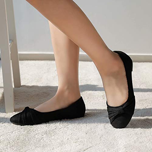 Image of MaxMuxun Women's Flats Shoes Faux Suede Round Toe Ballet Dressy Flats Comfortable Slip On Walking Shoes