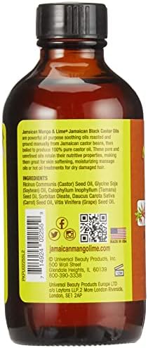 Jamaican Mango & Lime Black Castor Oil Original 118ml - Promotes hair growth. NATURAL OILS. Perfect for hair and skin. Fast-absorbing oil.