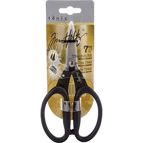 Tim Holtz Scissors & Snips - Kushgrip Non-Stick Serrated Scissors Set - Mini Snips 5" & Micro Scissors 7" - Bundle Of 2 Items #TOP1