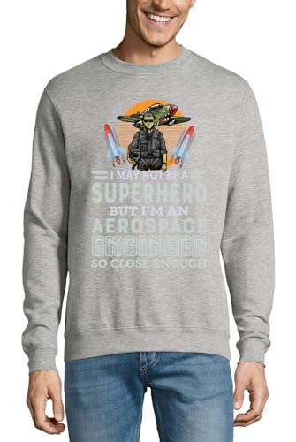 Pull en coton inscription Aerospace Engineer gris maille premium soignée