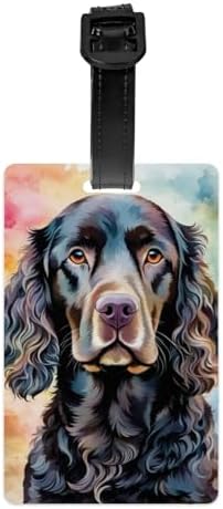 Art and Beyond Personalized Luggage Tag Cute Puppies Pet Dogs Novelty Custom Luggage Tags for Suitcases, Bag Watercolor American Cocker Spaniel Black Dog Design Customized Travel, One Piece, Medium image 5