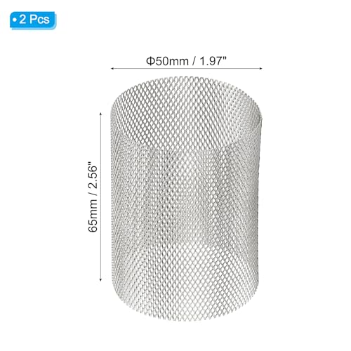 Image of PATIKIL 2 Pcs 50mm OD Strainer Mesh, 65mm H Screen Y Shaped Strainer Filter Valve Mesh Screen 304 Stainless Steel Strainer Mesh for Debris Pump Water Oil Separation