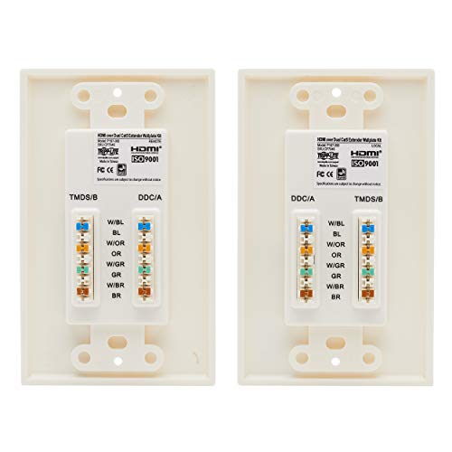 Tripp Lite Hdmi Over Dual Cat5/Cat6 Extender Wall Plate Kit With Transmitter And Receiver, Taa, 3 Year Warranty (P167-000),Multicolor #TOP4