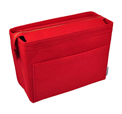 Organizador para bolso de fieltro rojo tamaño grande miniatura 1