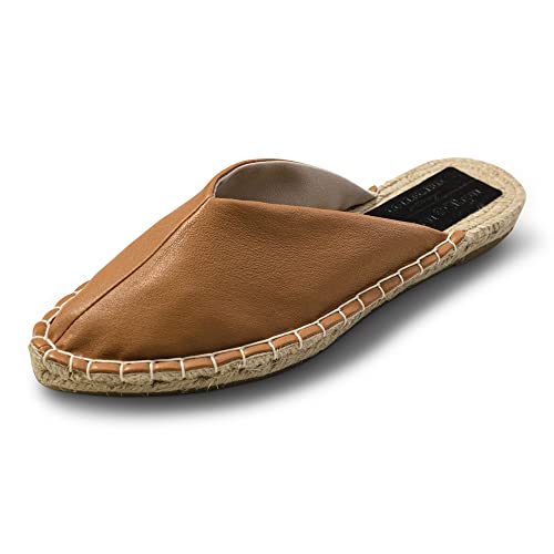 Mules espadrilles bout pointu couleur beige au design tressé minimaliste