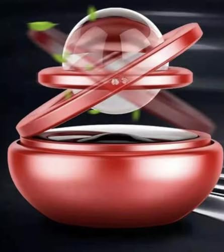 Image of Car Solar air freshener, rotatable air Purifier, Diffuser Car Decoration Accessories for car and Home Interior Fragrance (Red, Cologne)