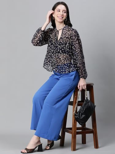 Image of oxolloxo Women Plain Elasticated Staright Flare Pant