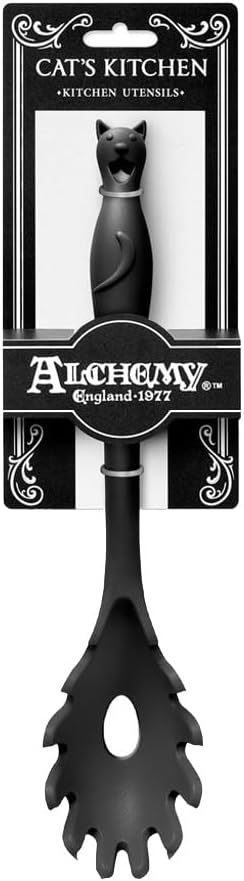 Pacific Trading Alchemy Gothic Cat’s Kitchen Pasta Spoon C/100, 11.61-Inch, Black