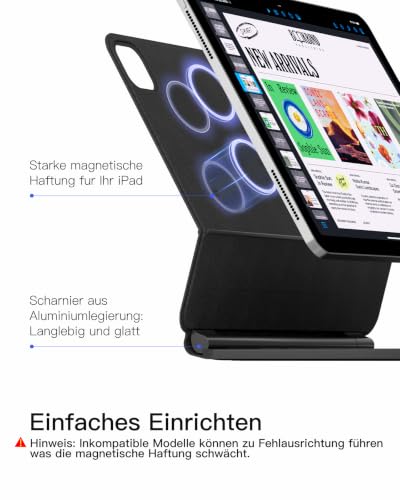 Inateck Tastatur Hülle für iPad Air 11 M4 /M3/M2, Freitragender Ständer – Ansicht 4